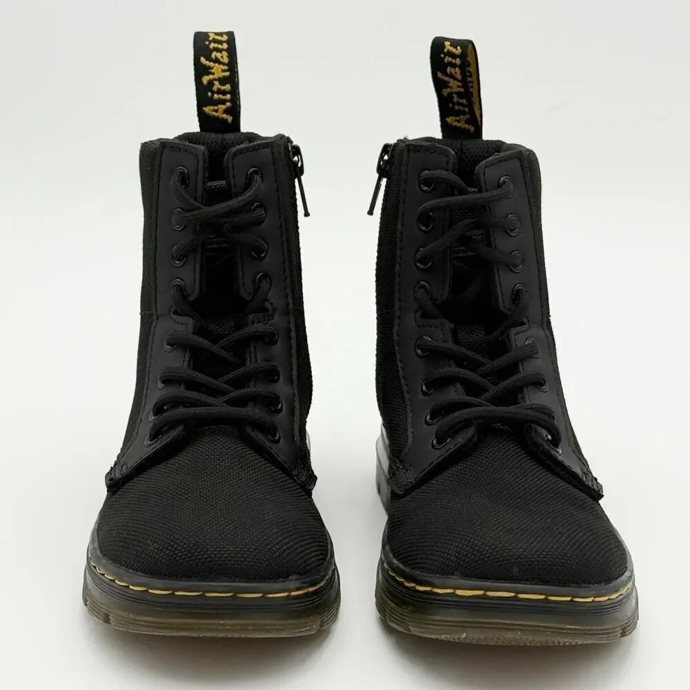 Dr. Martens Docs Combs Junior Boots Side Zip Canvas and Leather Lace Up - Kids U